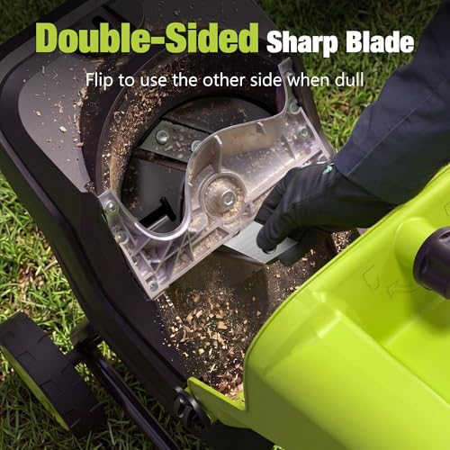 Image of Yeryork Wood Chipper, 15-Amp 1.8 inch Cutting Capacity Electric Wood Chipper & Shredder with 45L Collection Bag, Efficient Mulcher for Easy Clean up, Ideal for Yard Waste and Branches