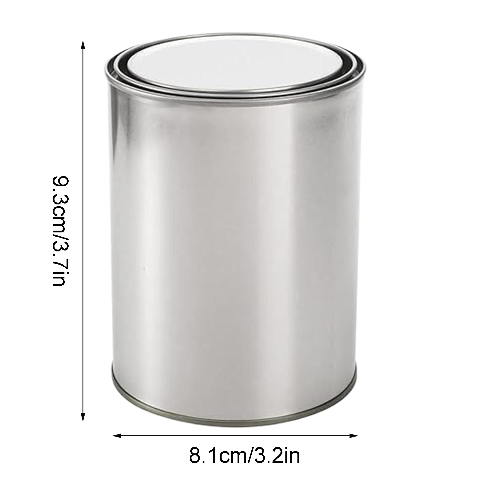 Lot de 12 seaux de Peinture en métal de 500 ML avec Couvercle, 8,1 x 9,4 cm, boîtes de Peinture Non doublées, Multi-usages pour Loisirs créatifs, projets, Peinture