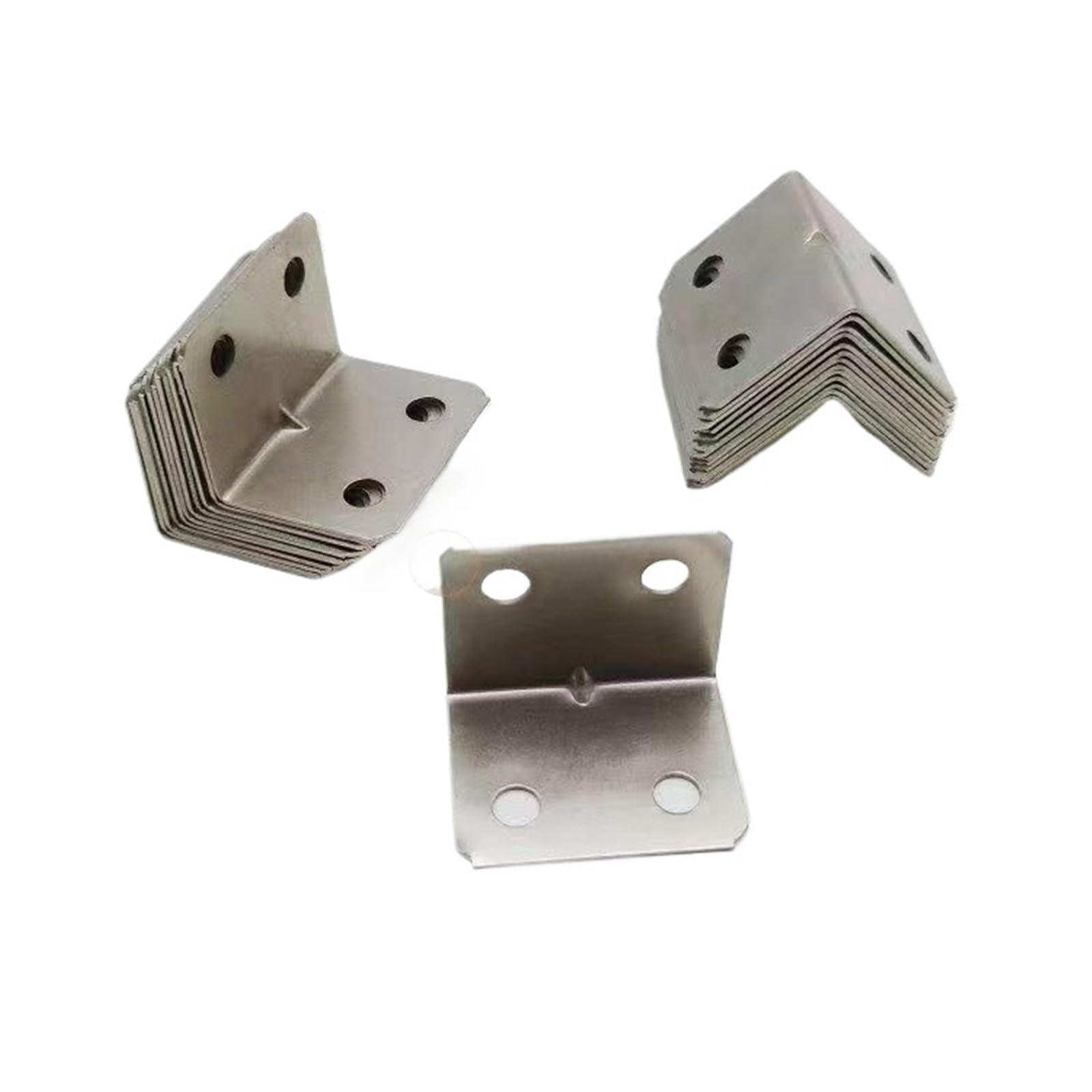 Cidegoo 20Pcs 40Screws Corner Code 10/20Pcs Four Hole 90-Degree Angle Iron Plate Bracket,Applicable To Board Table, Cabinet, Wardrobe, Fixed Connector(20Pcs 40Screws)