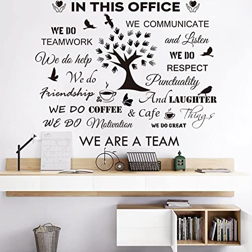 Office Inspirational Quotes Wall Decals - Motivational Teamwork Stickers, Positive Lettering...