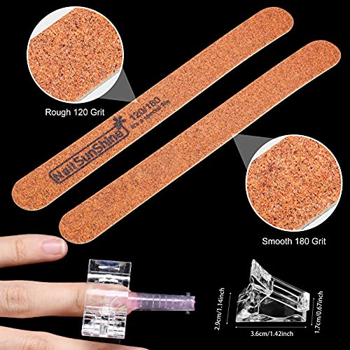 240 Pieces Poly Extension Gel Dual Nail Form Stiletto Nail Molds Coffin False Nail Extension Form With Dual-Ended Nail Brush Nail File 5 Pieces Nail Form Clips For Manicure Nail Design Salon Home Diy #TOP5