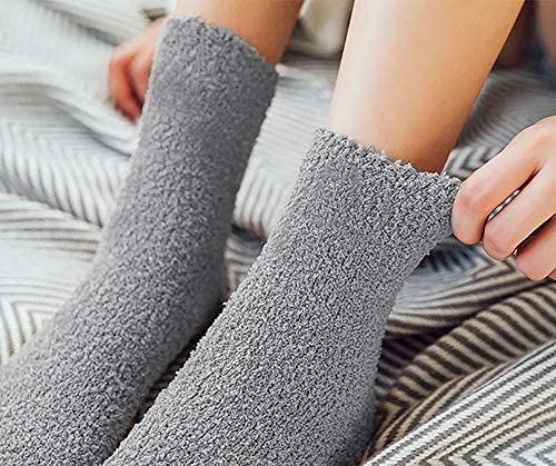 Image of Loritta 6 Pairs Womens Fuzzy Socks, Winter Warm Fluffy Slipper Socks