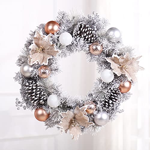 Couronne de Noël extérieur intérieur couronne de porte hiver argent