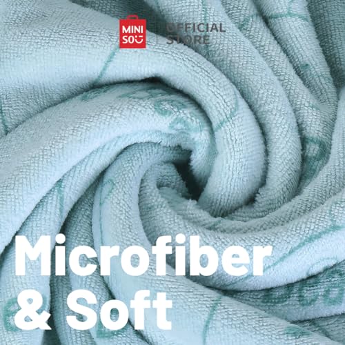Image of MINISO Microfiber Towels for Bath, Mid Size Bath Towel for Men & Women, Baby Bath Towels Full Wrapped (We Bare Bears 5.0 Mint Green)