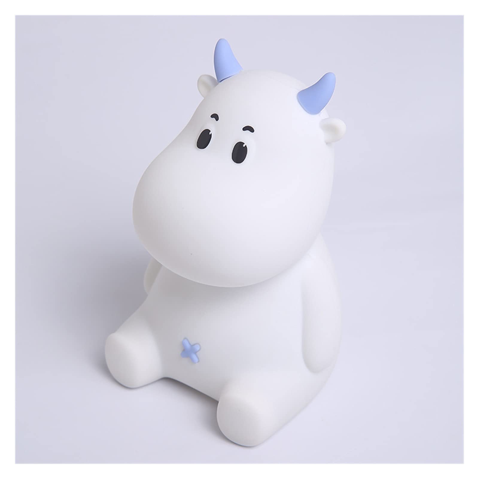 Demasiado Mignon Night lumière mer Lion Lion Baleine Lapin Chat Silicone Nuit lumières Tactile capteur chacune Lampe de Chevet (Emitting Color : Bull Blue)