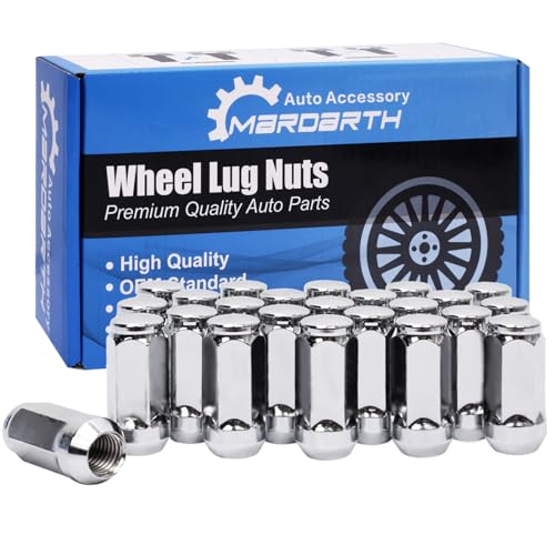 Set of 24 14x2.0 Lug Nut 1.9 in XL Chrome Bulge Acorn Compatible with 2004-2014 Ford F-150 Expedition 14X2