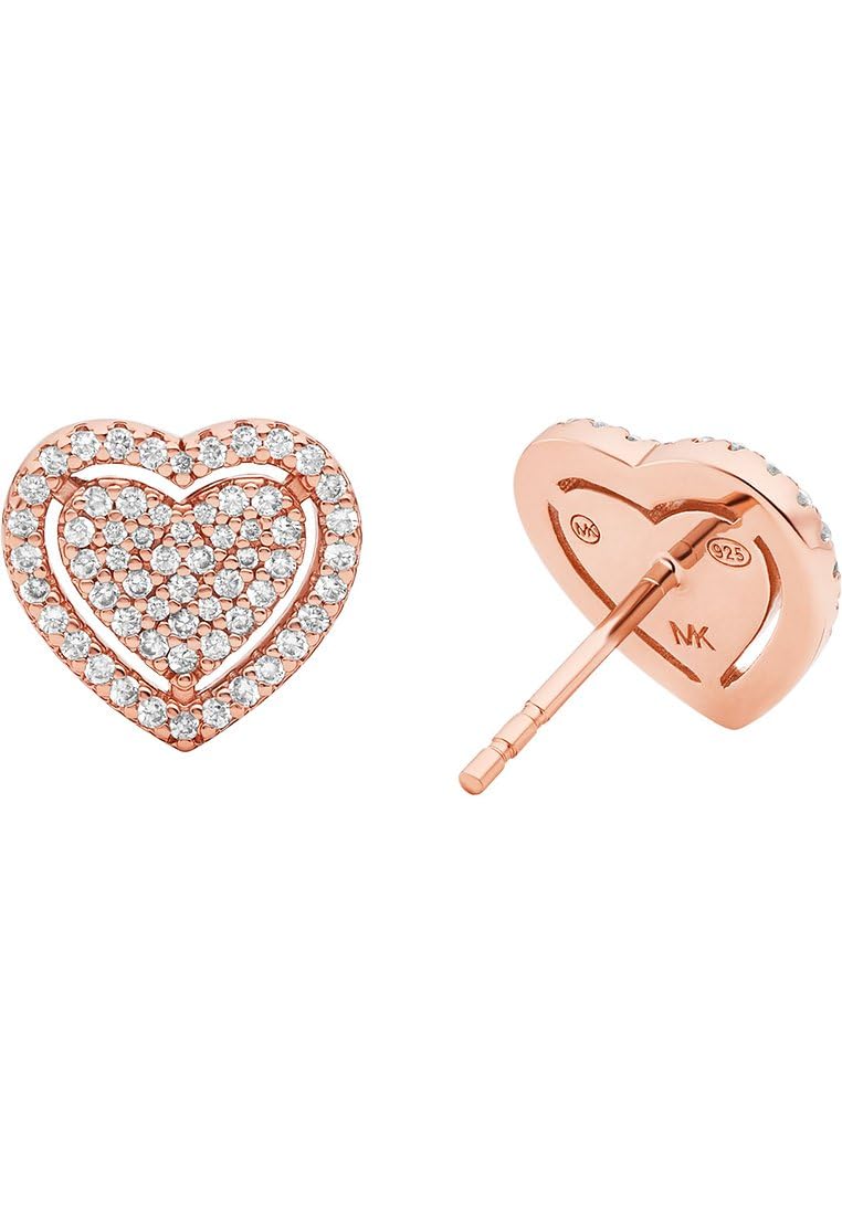 Michael Kors Orecchini da donna in metallo dorato rosa con pietre semi-preziose e chiusura a perno
