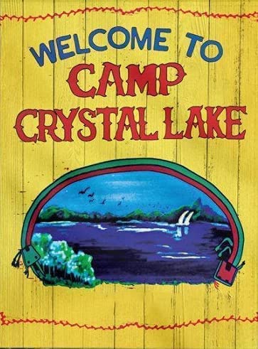 Bonoff Welcome to Camp Crystal Lake Vintage Metal Aluminum Tin Sign Wall Art Poster Antique Decoration Anniversary Birthday Christmas Housewarming Gift 12x16inch