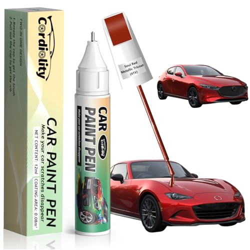 Image of 41V Soul Red Metallic Tricoat Touch Up Paint for Mazda, Color Accurate Car Paint Scratch Repair Pen, Quick & Easy Fix Automotive Chips and Nicks