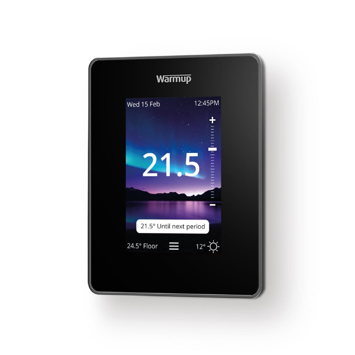 Warmup 7iE Thermostat | WiFi Smart Wired mit Smartcare | Fußboden- & Heizungssteuerung | Einzelzone | Matter Technology | Installation erforderlich | Onyx Schwarz