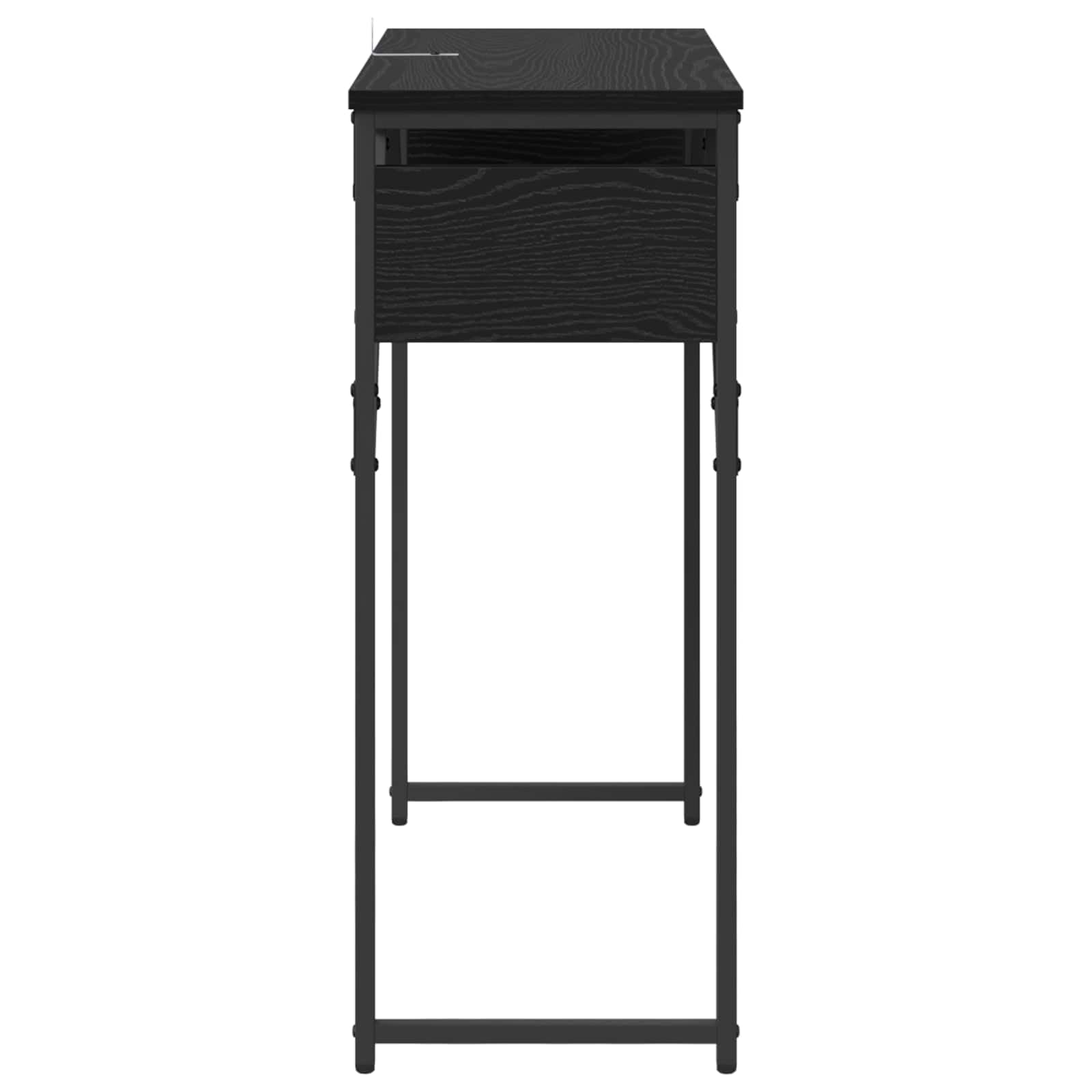 Tavolo consolle nero effetto rovere, 75 x 30 x 75 cm, in legno con 2 ripiani, capienza, durevole, ideale per ufficio, casa, gaming e studio, design industriale moderno
