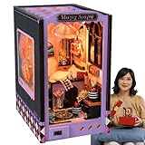 Miniatur-Haus-Set, Buchecke, Miniaturhaus, Buchecke aus Holz, Spielzeug – Kunstbuchstützen aus Holz mit Schritt-für-Schritt-Anleitung (evtl. nicht in deutscher Sprache)