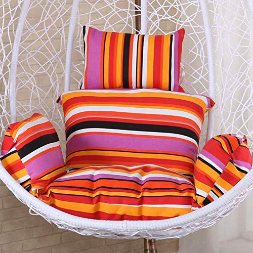 QJIAXING Swing Cushion without Stand Striped Print Removable and Washable Hanging Egg Hammock Bird's Nest Basket Chair Cushions (Only Cushion),Stripedred