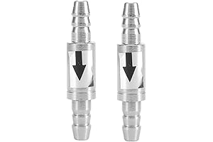 DEWIN 2Pcs Stainless Steel CO2 Check Valve for Aquarium CO2 System Diffuser,...