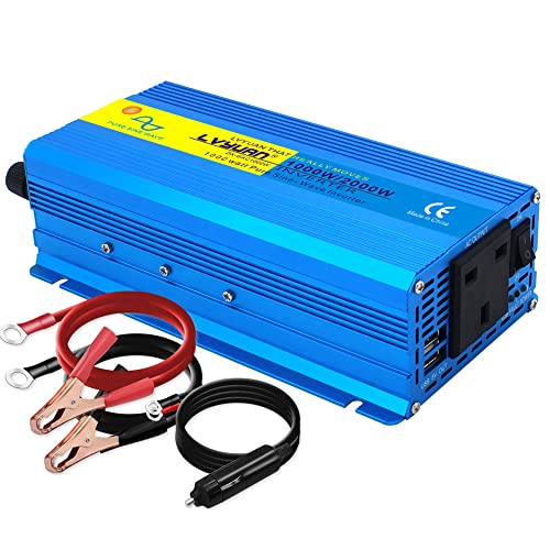 Power inverter 2000W Pure Sine Wave Converter DC...