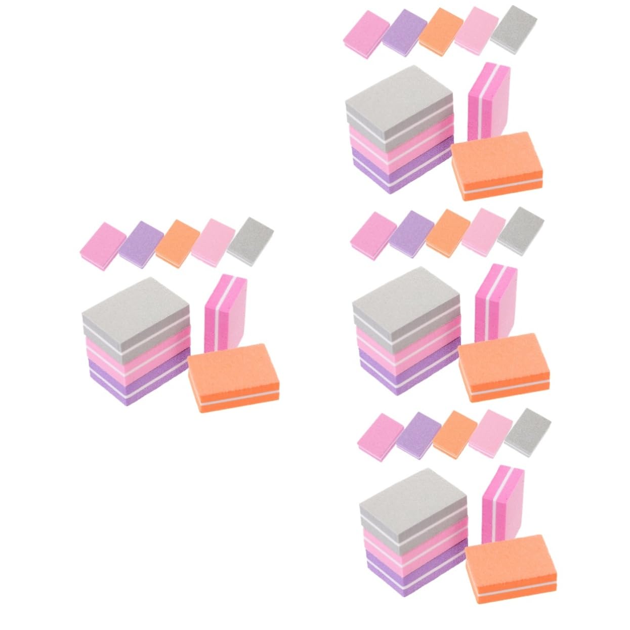Healeved 4 Juegos Lima De Uñas Cortaúñas Perforar Prensa De Uñas Clíper Empujador De Uñas Pulidor Uñas Gel Para Uñas Nail Gel Tampones De Uñas De Esponja Amortiguadores De Uñas 100 Piezas*4