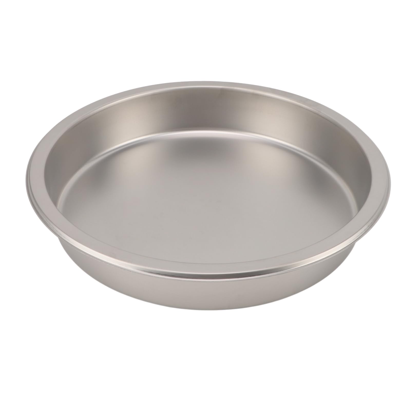 SIXRUN Plato Redondo de Acero Inoxidable de 6 Litros, Servidor de Buffet con Tapa de Vidrio Visible, Tapa Abatible de 90°, Calentador de Alcohol, Sartén Profunda, Acabado Espejo para Catering, (1