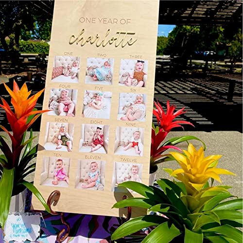 Affichage De Photos De Mon Premier An, Panneau De Bois, Cadre