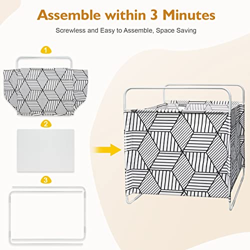 Mulisoft Storage Basket 11"X15.35"X13", Metal Laundry Basket With Handles, Square Collapsible Laundry Hamper, Small Storage Basket For Kids, Nursery, Bedroom, College Dorm, Clothes, Toys, Towels, Blankets #TOP4