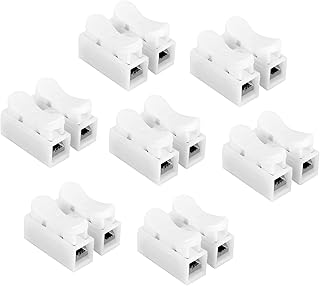 VIPMOON 50pcs CH2 Spring Wire Connectors, Spring Clamp Terminal Cable Clamp Connector, 240V Electrical Cable Clamp Terminal Block, 2 Pin Push-in Quick Terminal Wire Cable Clamp