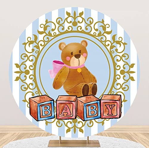 SDOTPMT Diamètre 1.22m Barbie Bosde Barkdrop Rond Charretier Coton Teddy Bill Blu Blanc Streep Potogra Fibak Grond Interdit Ressembler Barbie Boi Orr Jill Revelle Kinder Patty Keck Tabur De Coratión Cover