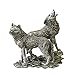 wlsdhjfo Figurka zwierzę statuetka ozdoby żywica wilk lalka szary wilk para miniaturowy totem zwierzę dekoracja półka sztuka kolekcja rękodzieła