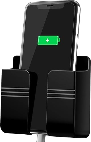 Miniatura 1 de CEIBPY Soporte para teléfono de montaje en pared soporte para teléfono con adhesivo y orificio de recepción de cable de datos soporte para teléfono