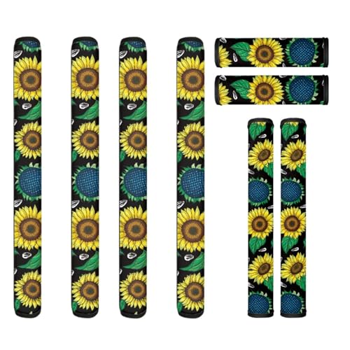 Black Gold Marble Print Refrigerator Door Handle Covers Set of 8,Keep Kitchen Appliance Fridge Oven Microwave Dishwasher from Fingertips,Drips,Food Stains