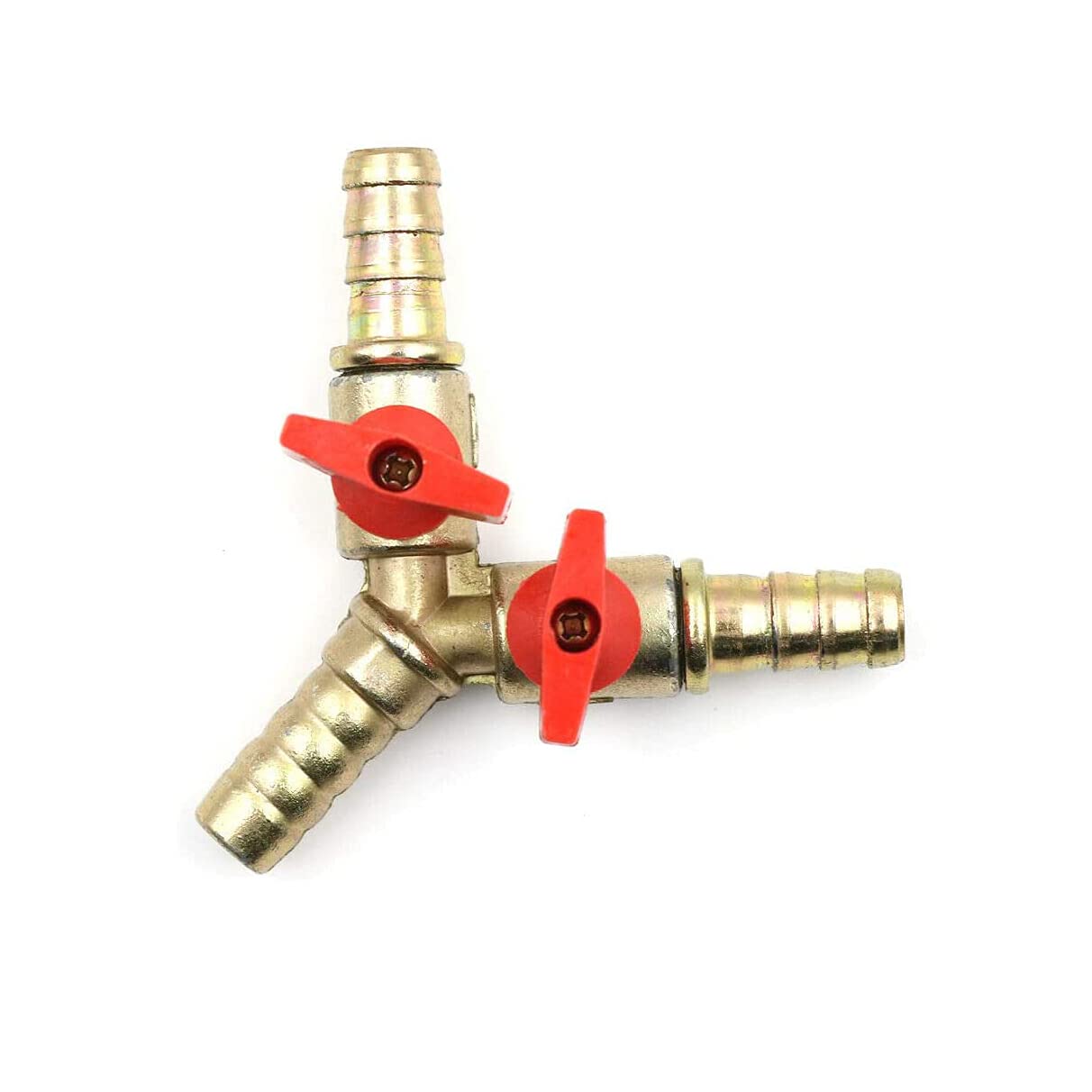 Hsthe Sea Brass Ball Valve, 8Mm(5/16") 3 Way Ball Valve Y Ball Valve Barbed Hose Pipe Joiner With Switch For Water Oil Gas To Garden Watering,Construction And Industry.