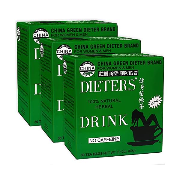 Uncle-Lees-Dieters-Detox-Tea-for-Weight-Loss-and-Belly-Fat-Chinese-Green-Slim-Tea-With-Senna-Leaves-100-Percent-Natural-No-Caffeine-30-Tea-Bags-Pack-of-3 China Green Dieters Tea by Uncle Lee - Detox Tea with Senna Laxative, Constipation Relief for Adults, Supports A Healthy Weight, Caffeine-Free Herbal Tea Bags, 30 Count (Pack of 3)