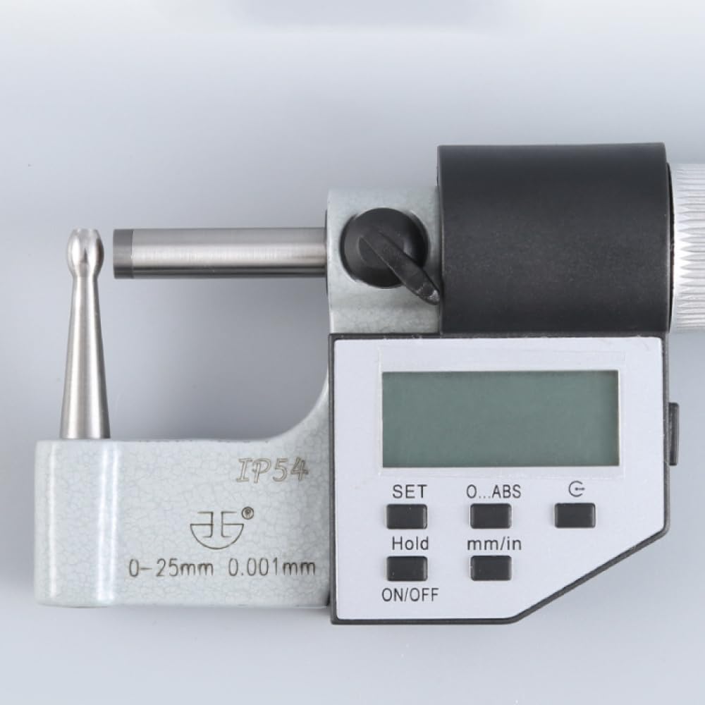 BEROMicrómetro electrónico de medición de Espesor de Pared para Exteriores 0-25/25-50 Adecuado para medir el Espesor de Pared de Cada tubo-0-25mm