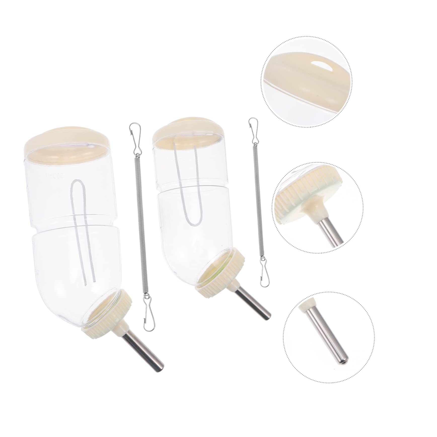 Angoily 6 Piezas Bebedor De Conejos Dispensador De Agua Automático Botella De Jarra Dispensador Automático Botella De Animales Botella para Beber Bebedero Acero Inoxidable