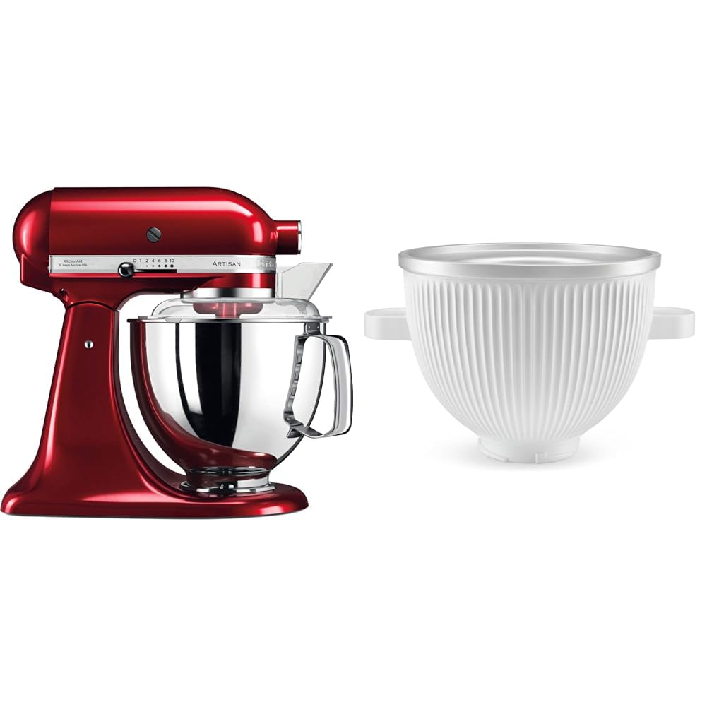 Kitchenaid Artisan 4, 8 L Stand Mikser 5Ksm175Ps Candy Apple-Eca & Kitchenaid Yeni Dondurma Aparatı -5KSMICM (2'li özel kampanya seti)