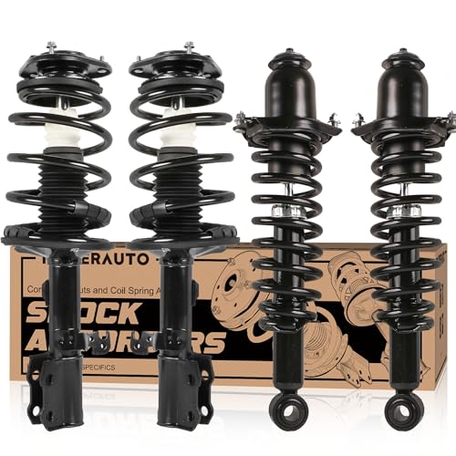 KUIPERAUTO Front and Rear Complete Strut Coil Spring Assembly Compatible for 2003-2008 Toyota Corolla 1.8L 171373R 171373L 172114 172115 (4PCS)