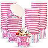 Augisteen 50 Count Paper Ice Cream Bowls Disposable Dessert Bowl Ice Cream Paper Cups Treat Bowl for Hot or Cold Food Sundae Frozen Yogurt Soup Party Supplies