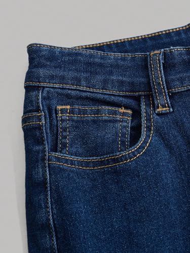 Milumia Girl's Raw Hem Stretchy Flare Jeans Bell Bottom Denim Long Pants with Pocket4