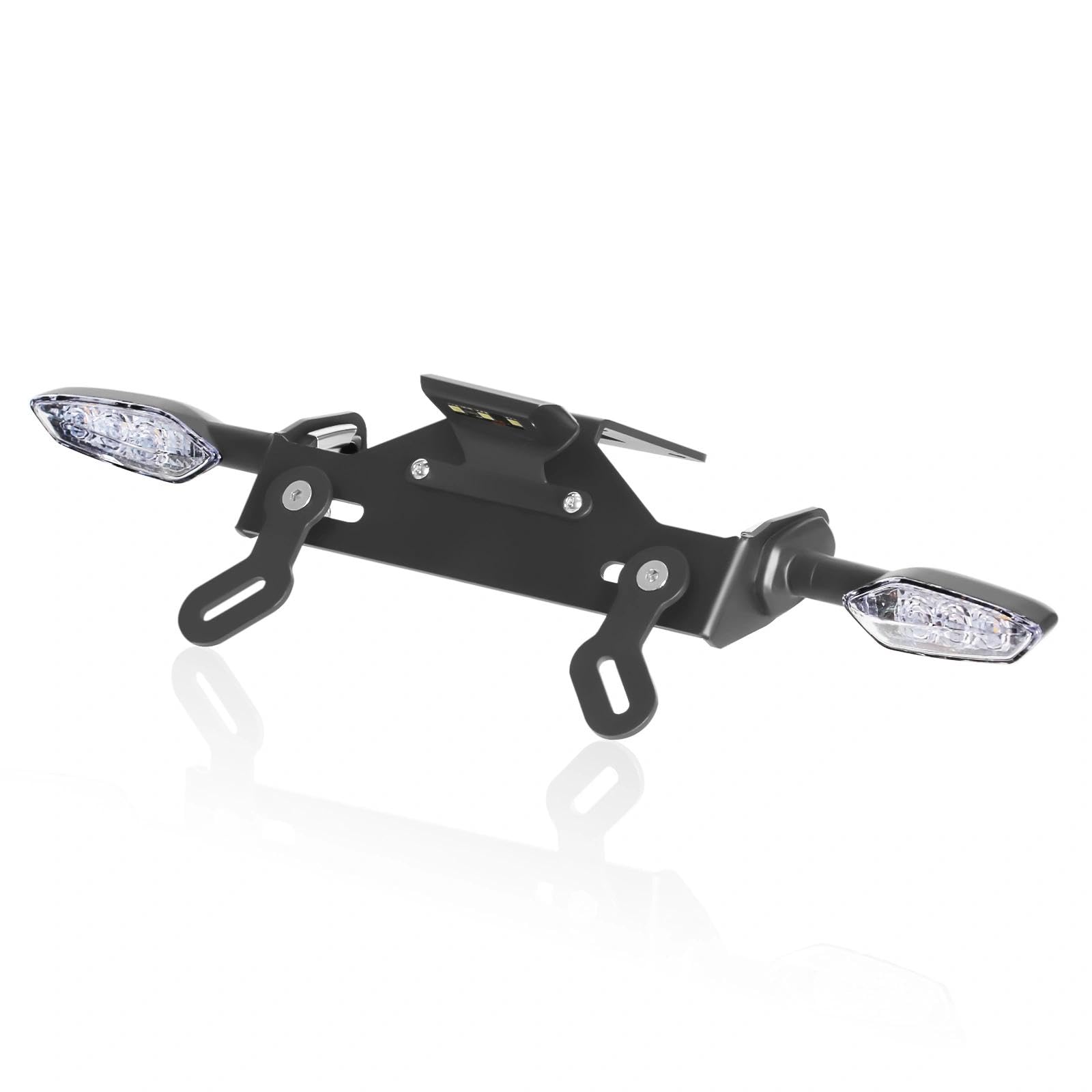 Kit eliminatore parafango posteriore Z1000 con luci a LED, indicatori di direzione e portatarga compatibile con Z 1000 2014-2021 Z1000R 2018-2021 Z800 2013-2018 (Trasparente)