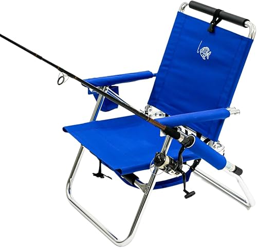 Tuscany Pro Silla de pesca con mochila  Silla plegable portátil ultraligera con correas de transporte acolchadas y barra de apoyo lumbar acolchada