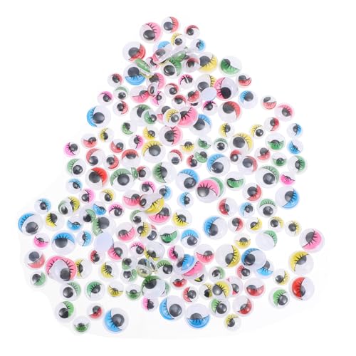Abaodam Ojos Móviles Autoadhesivos de Plástico con Pestañas Coloridas para Manualidades DIY Accesorios para Muñecas y Decoración Creativa Fácil Aplicación Superficies Lisas