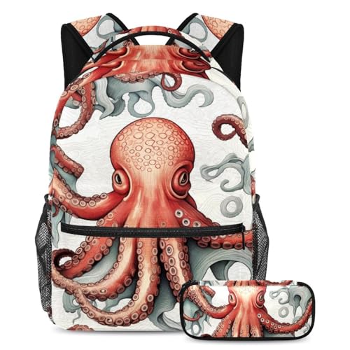 Ensemble sac à dos pieuvre d'animal marin idéal pour la rentrée des classes