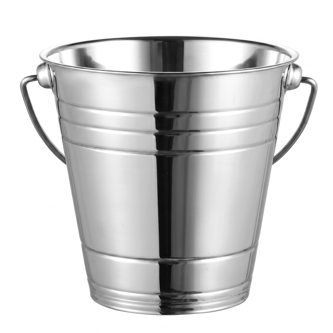 Xoeryoy Wine Bucket, 2l Stainless Steel Ice Bucket Thickened Champagne Wine Tub with Ergonomic Handles for Parties, Bars or Ktv, Silver