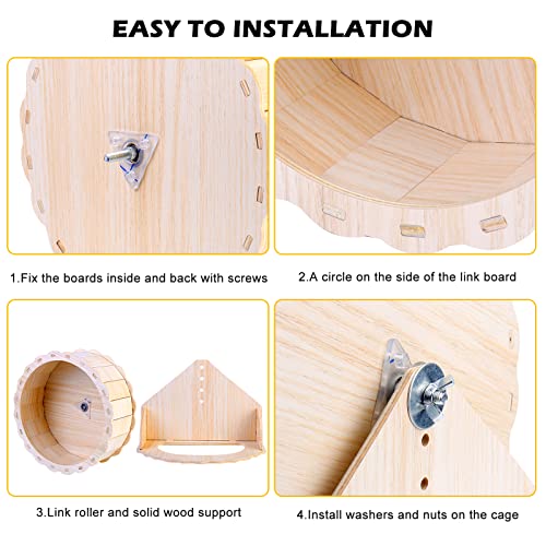 Vegena Hamsterrad, 23cm Holz Laufrad Hamster Leise Hamster Spielzeug Hamsterlaufrad für Zwerghamster, Rennmäuse, Mäuse oder Andere Kleine Haustiere