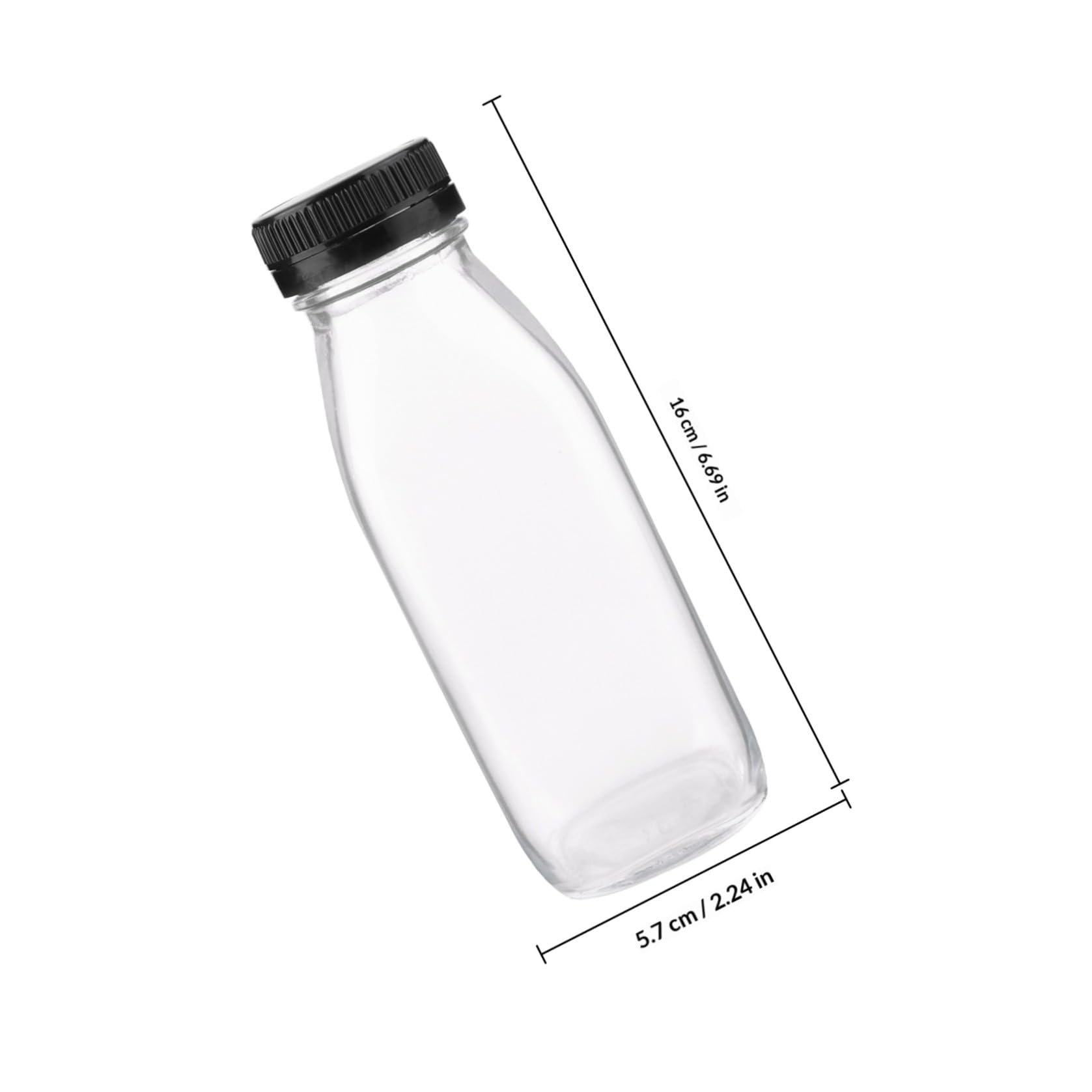 Amosfun 8 Botellas de Leche de Vidrio Transparentes de 300 Ml, Clásicas y Ligeras, Reutilizables para Jugos y Bebidas Desayuno o Después de Comer