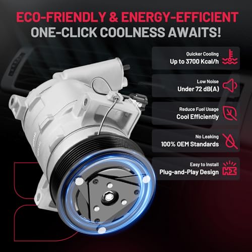 BDFHYK 58410 Air Conditioning A/C Compressor with Clutch Compatible with Nissan NV1500 2012-2021, NV2500 2012-2021, NV3500 2012-2021, Pathfinder 2005-2012, V6 4.0L
