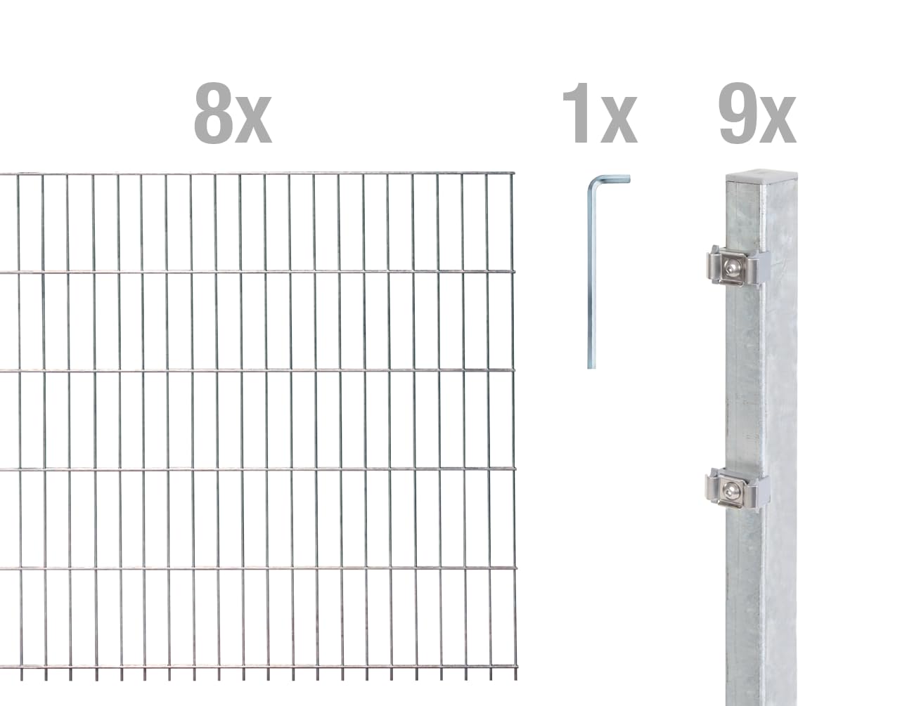 Alberts 658113 Maty siatkowe z podwójnym prętem typu 8/6/8, 2500 mm, ocynkowane ogniowo