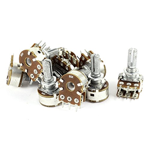 Aexit 10 x Variable Resistors 5K Ohm B5K 6 Terminal Dual Linear Taper Potentiometers Rotary Potentiometer
