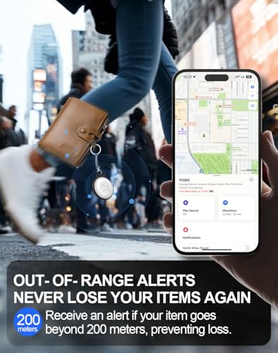 QNCZ Key Tracker, Air Tags-2 Pack, Luggage Tracker Works with Apple Find My (iOS only), Water-Resistant, GPS Tracker Tags for Wallet, Luggage, Keys, Backpack, Black - Image 5