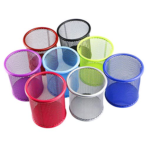 Faxco 8 Pack Colored Metal Pen Holder, Pencil Holders Pen Organizer Pencil Holder For Office(8 Colors) #TOP1
