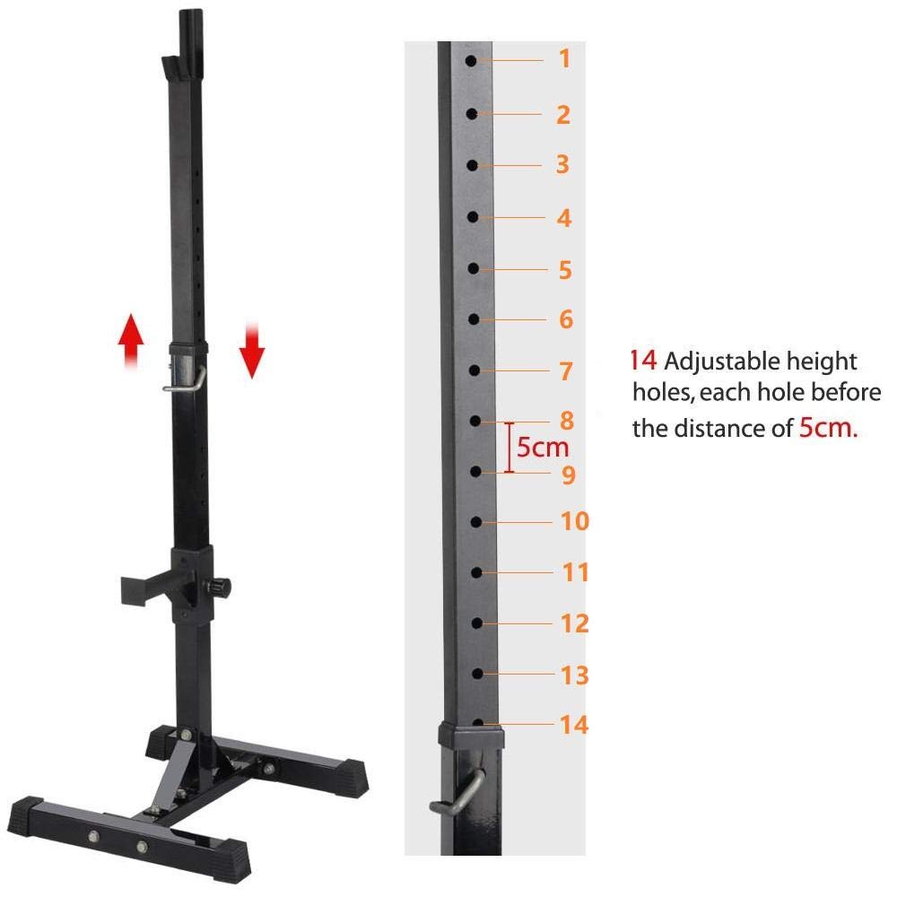 Yaheetech Pair of Adjustable Squat Rack Standard 4470 Inch Solid Steel