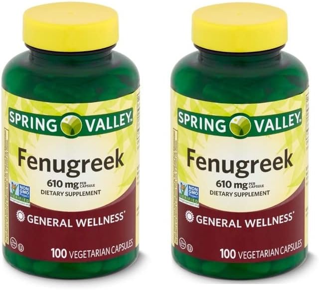 Suplemento dietético de fenogreco Spring Valley, 610 mg, 100 unidades (paquete de 2)